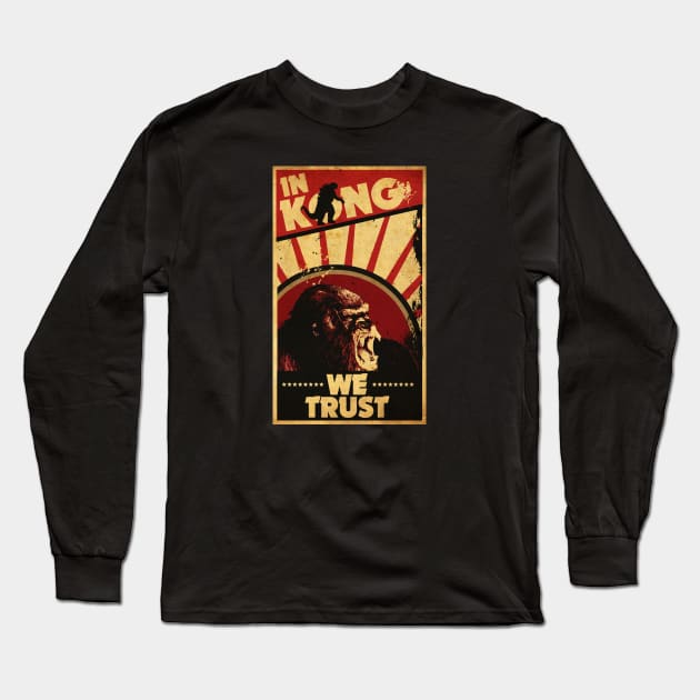 King Gorilla Poster Long Sleeve T-Shirt by CTShirts